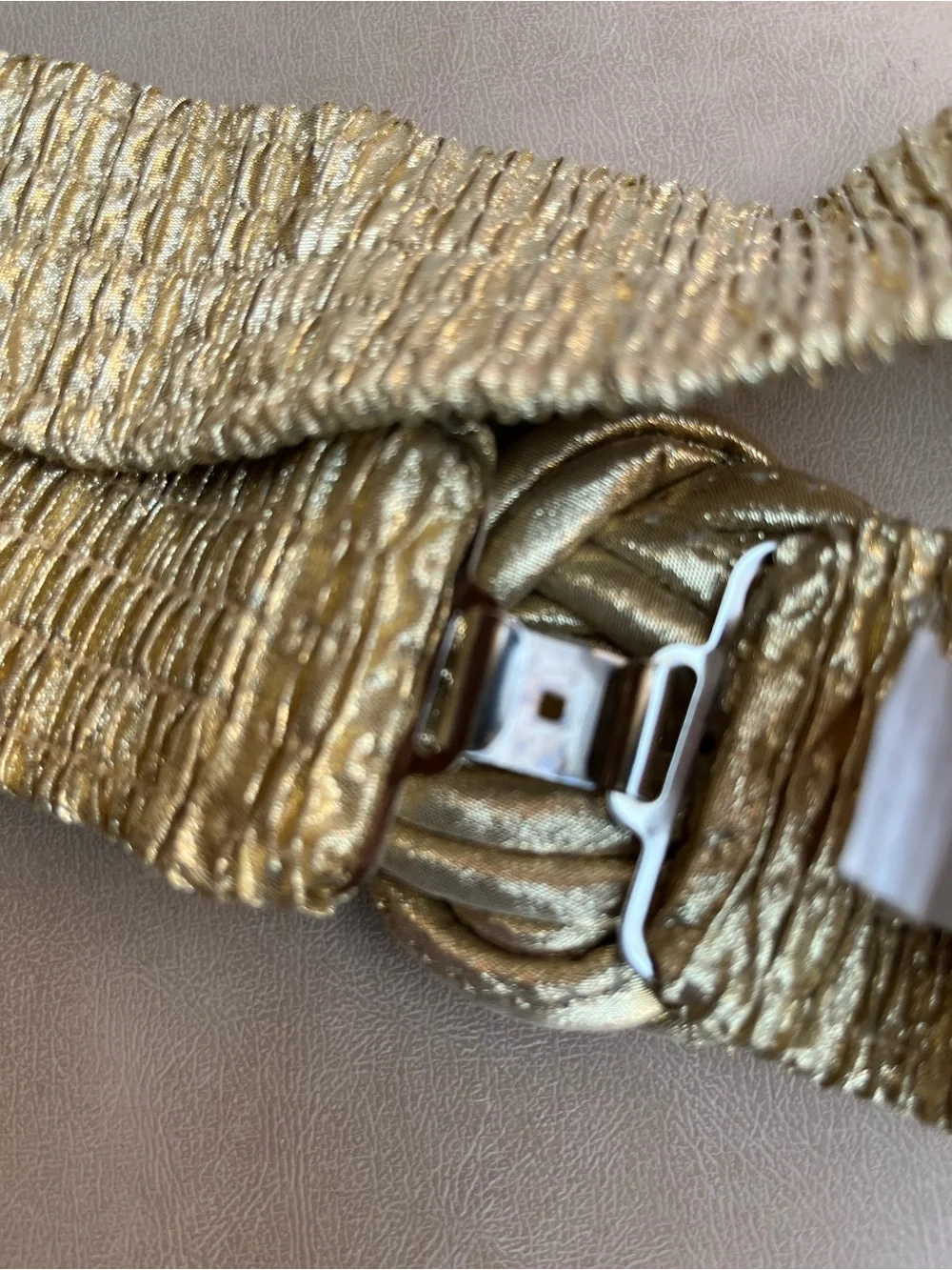Vintage Gold Braided Knot Stretch Cinch Belt - Women Accessories